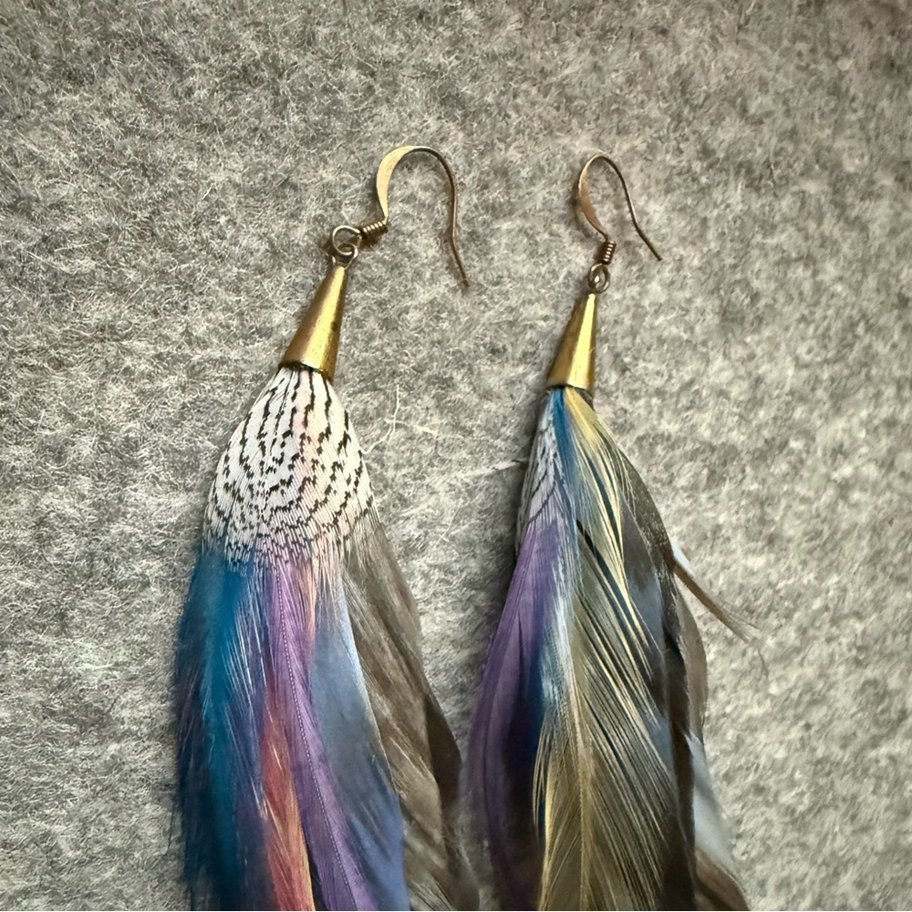 Long Feather Earrings